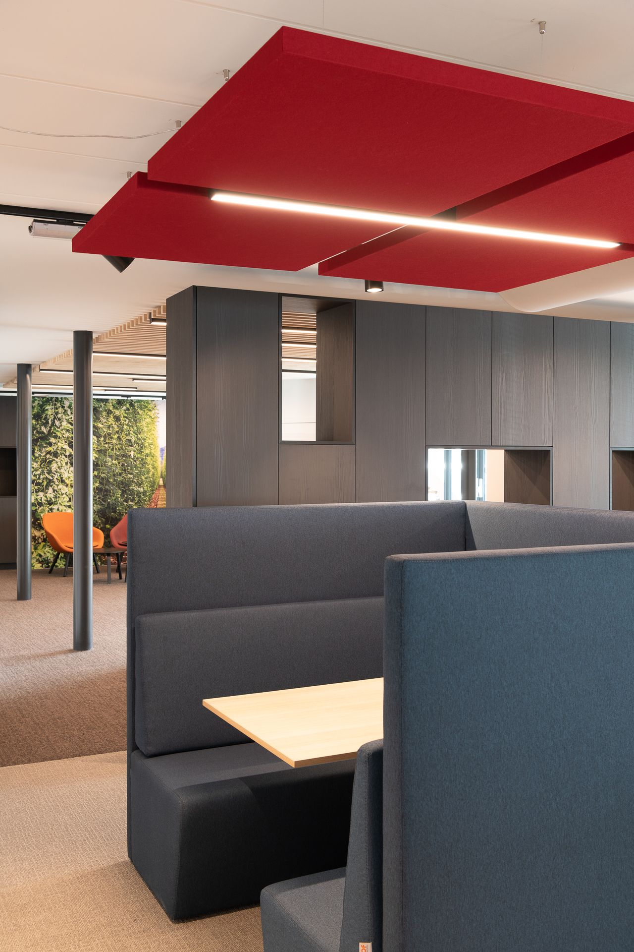Baffle acoustique décoratif avec éclairage intégré – aménagement bureau Technifeutre
